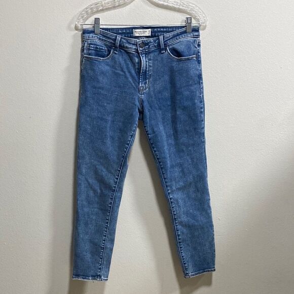 Abercrombie & Fitch Super Skinny Ankle Jeans 30 / 10 Mid Rise Medium Wash - Picture 3 of 12